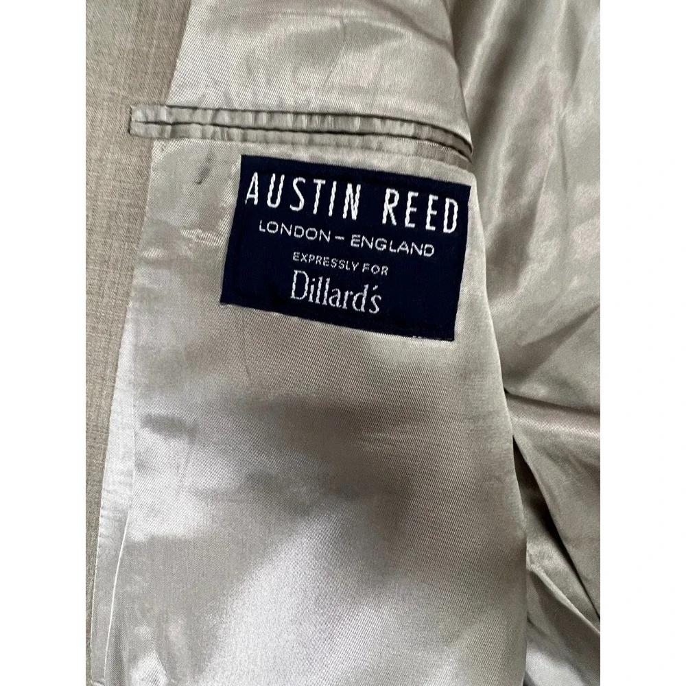 Austin Reed London Mens 44R Blazer Tan Two Button Sport Coat Tailored in USA